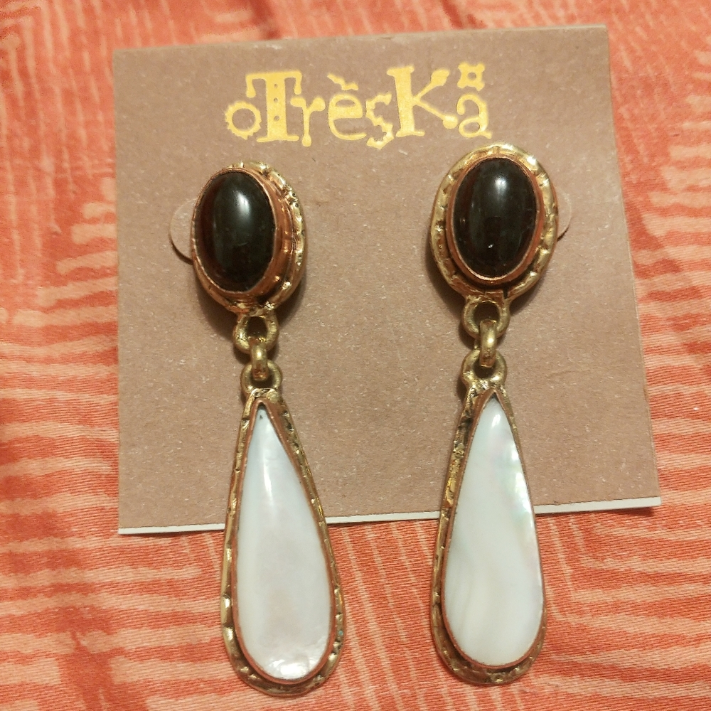 Treska MOP multi metal earrings